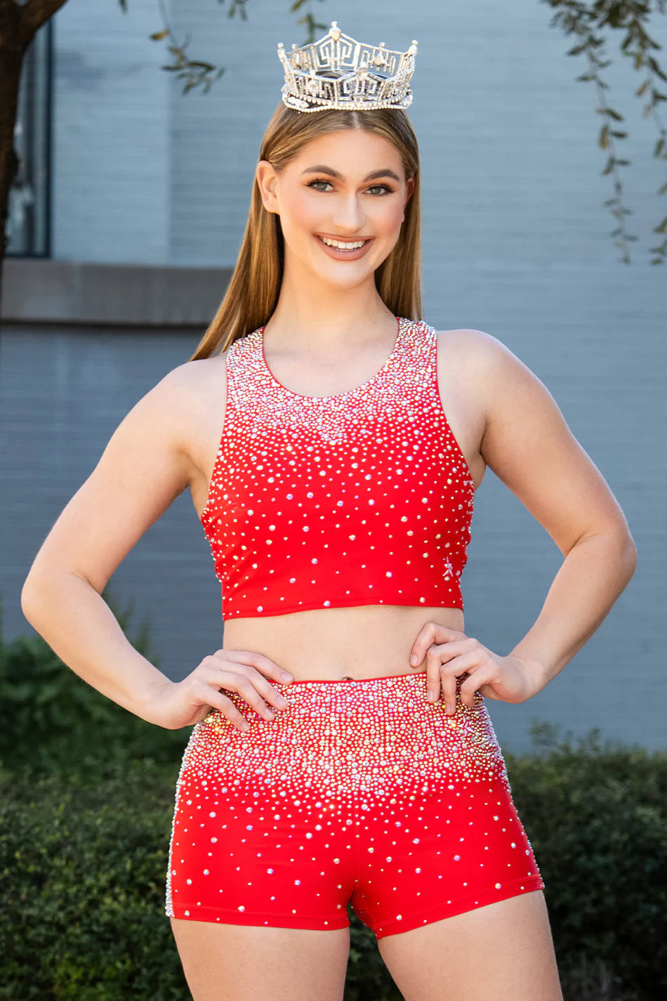 Rental for Crystal Couture Sports Tank in Red size Medium (tank only)