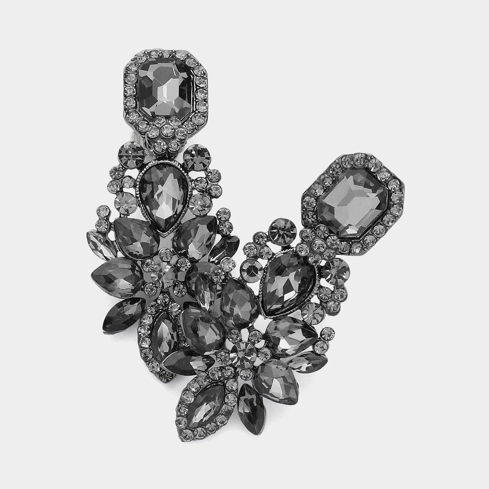 The Lauren- Black Crystal Clip